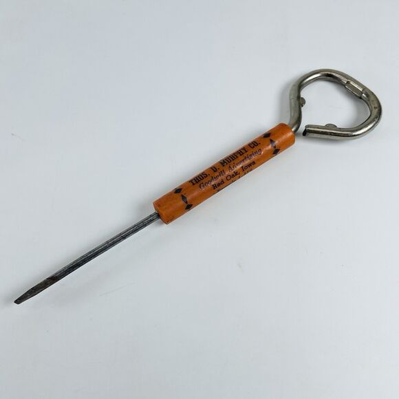 VTG Thos D Murphey Calendar Co Advertising Bottle Opener Screwdriver Red Oak IA - Picture 7 of 8